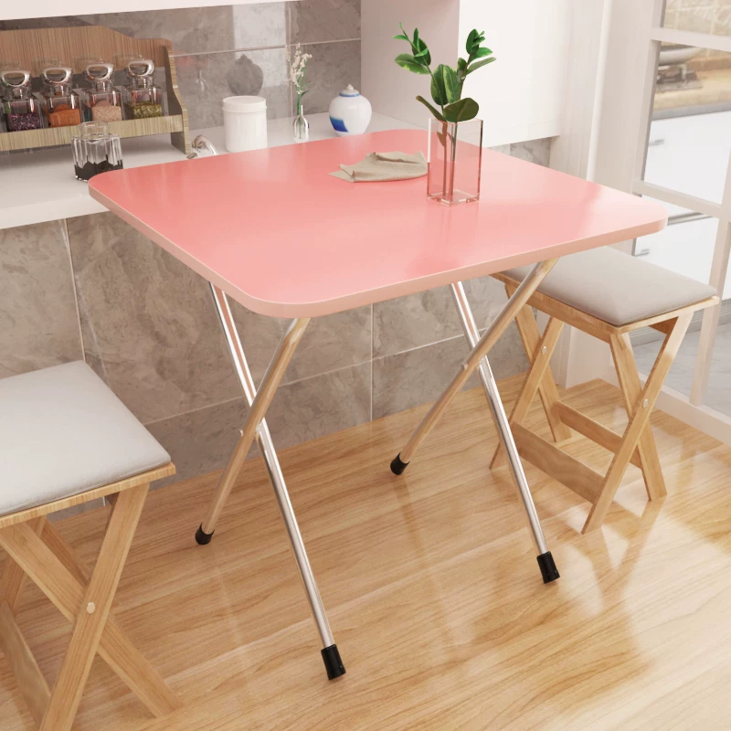 Folding table, square table, simple portable outdoor stall table, simple dining table, rectangular dining table for home use, small size