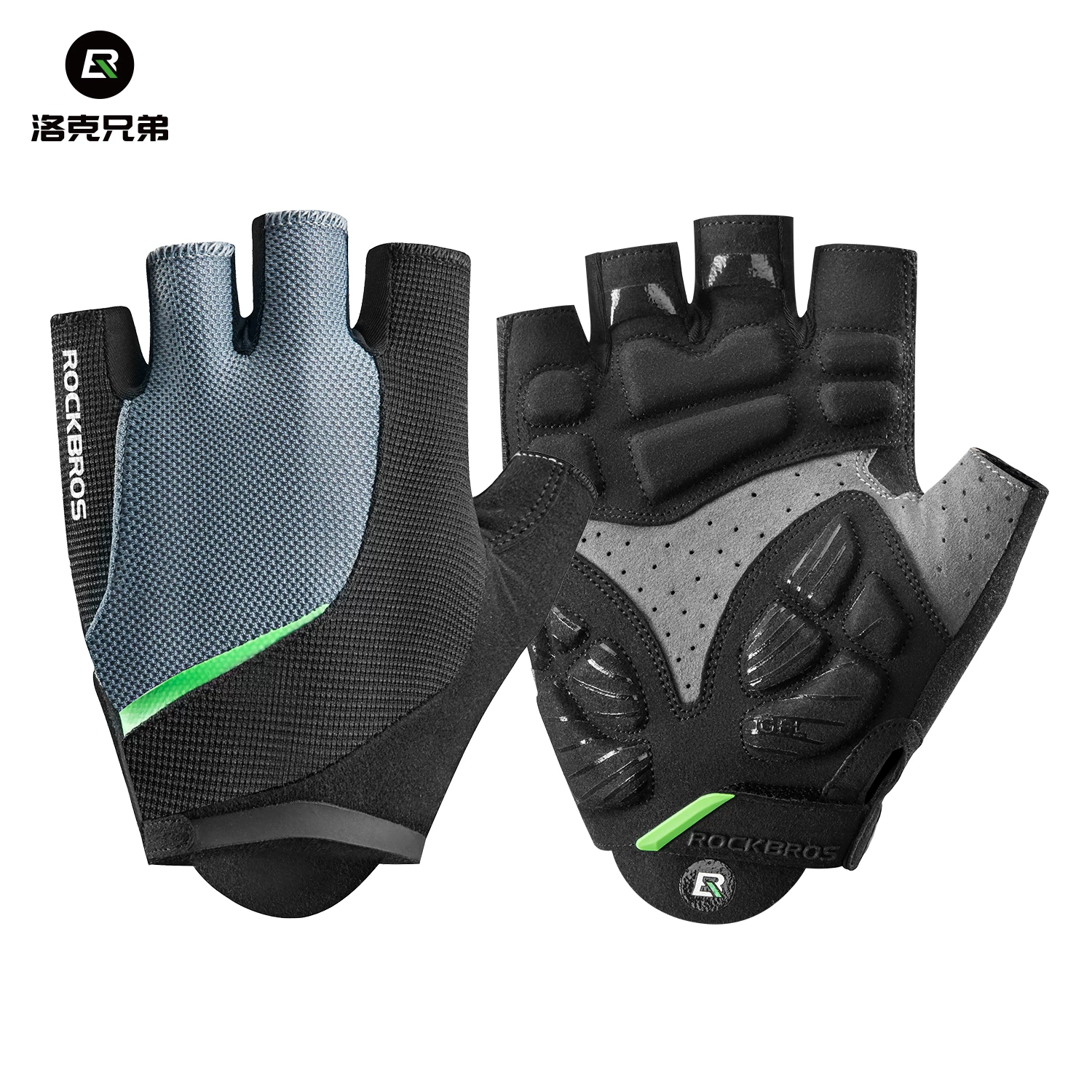 Rock Brothers Riding Gloves Half Finger Summer Men's and Women's Highway Mountaineering Bike Bicycle Bike Equipment Shock Absorbent Breathable