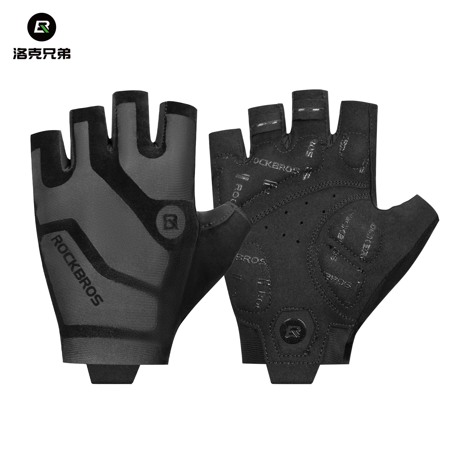 Rock Brothers Riding Gloves Half Finger Summer Men's and Women's Highway Mountaineering Bike Bicycle Bike Equipment Shock Absorbent Breathable