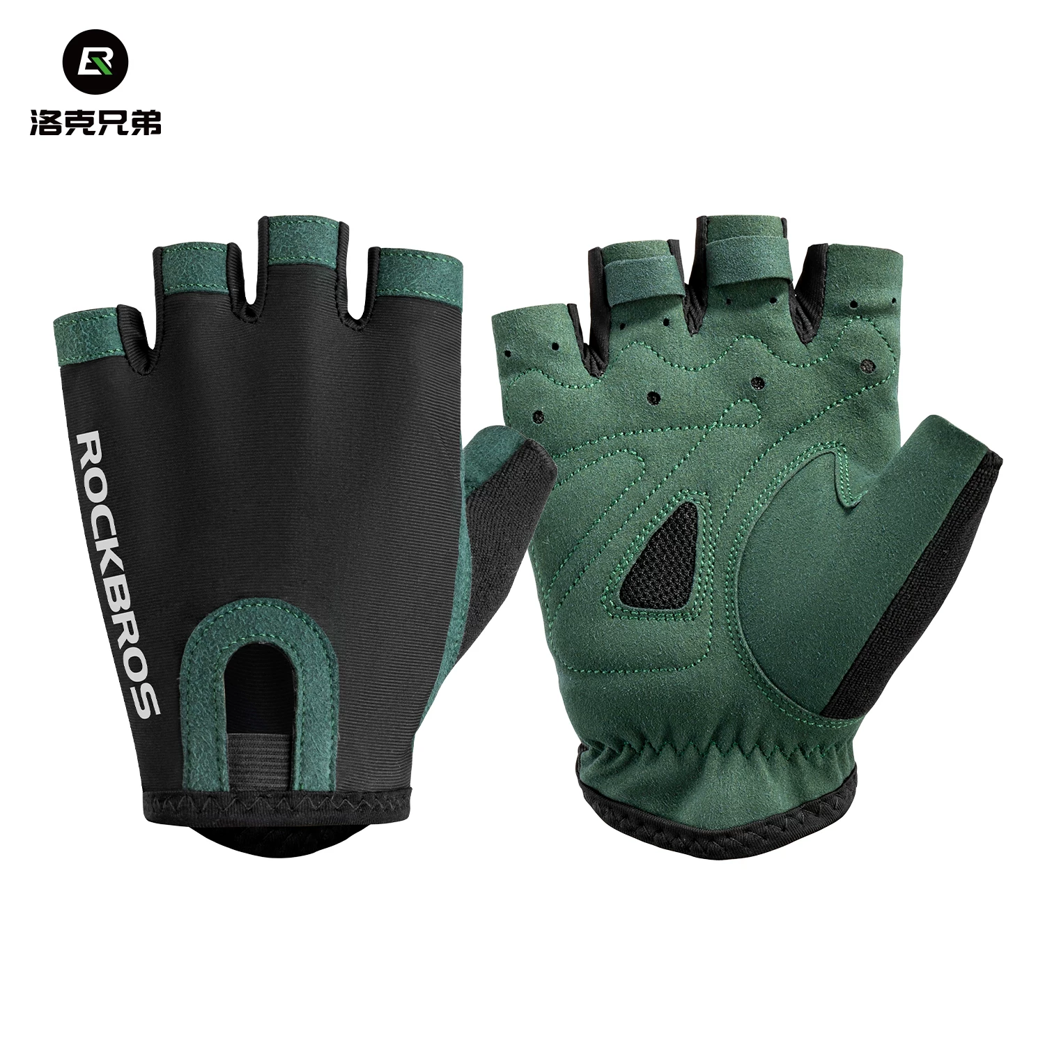 Rock Brothers Riding Gloves Half Finger Summer Men's and Women's Highway Mountaineering Bike Bicycle Bike Equipment Shock Absorbent Breathable