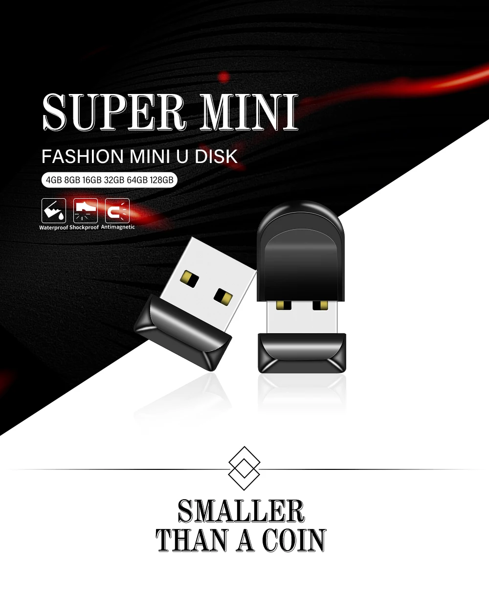 Super mini USB flash drive, high-speed USB flash drive 16GB32GB car monitoring invisible universal