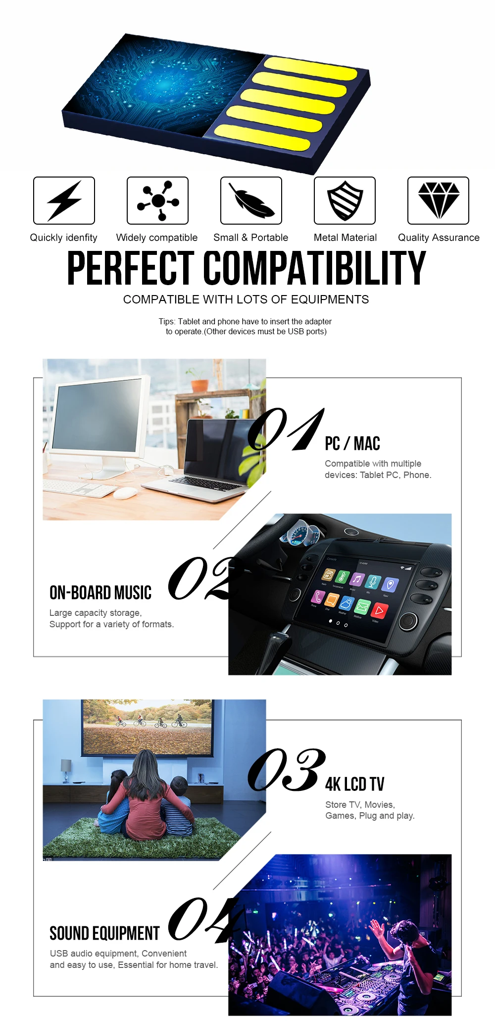 Metal USB flash drive 128GB portable pen drive USB 2.0 high-speed waterproof 64GB memory