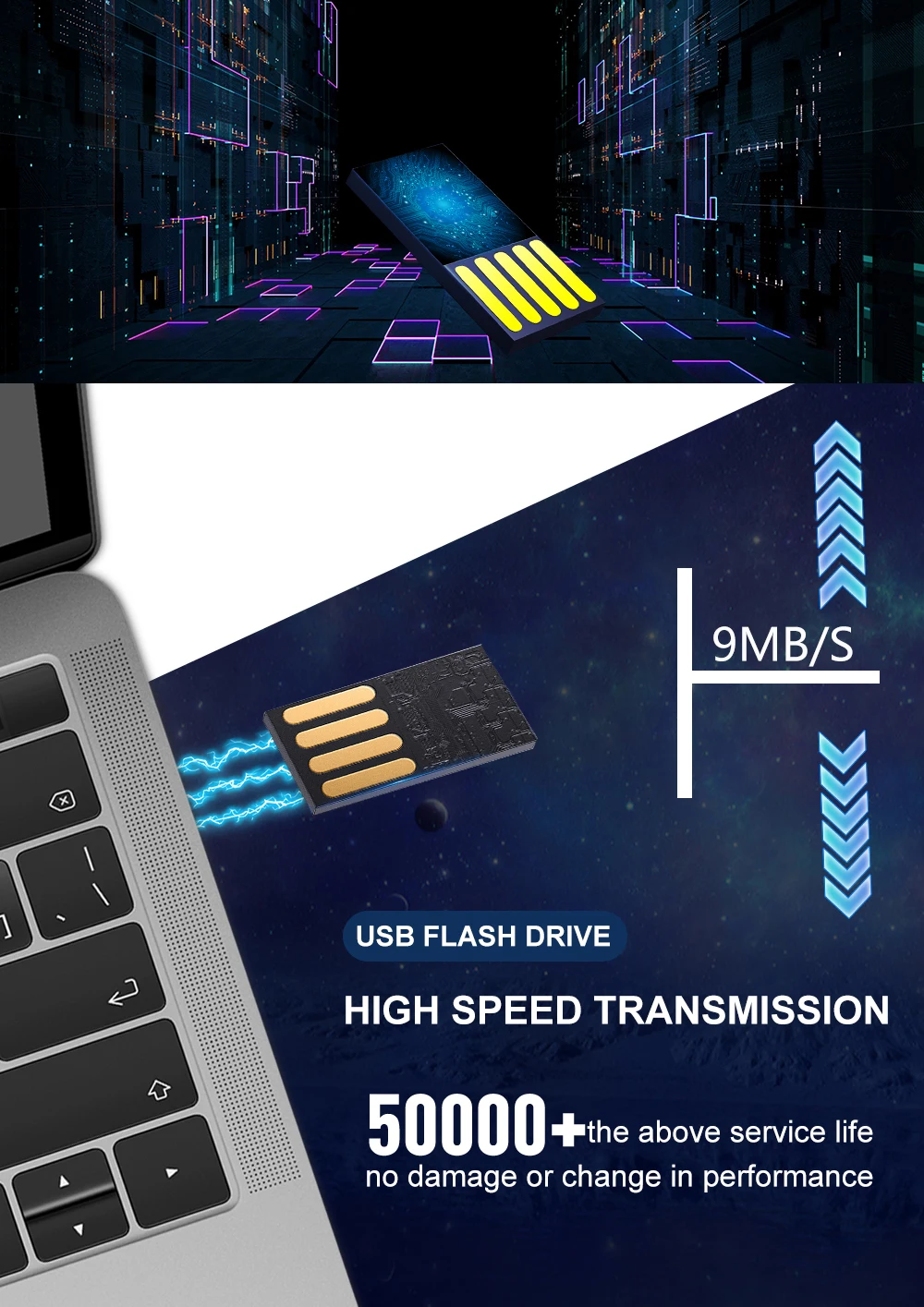 Metal USB flash drive 128GB portable pen drive USB 2.0 high-speed waterproof 64GB memory