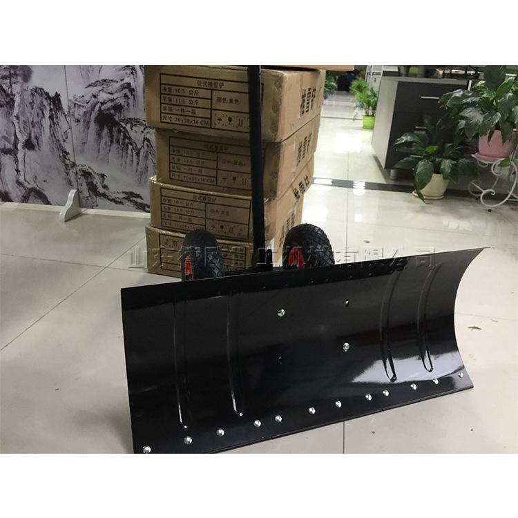 Home courtyard small snow removal board hand pushed double wheel thick snow shovel winter sidewalk anti-skid shovel ice truck