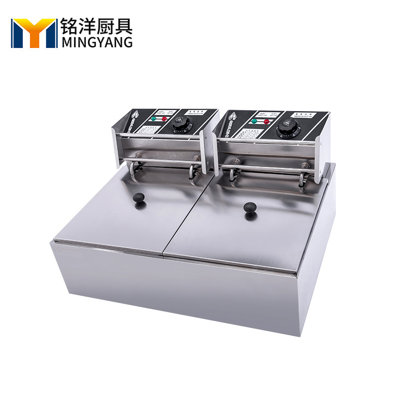 电炸炉油炸锅油炸机 商用电热双缸双筛炸炉 电炸锅炸食品厂家直销