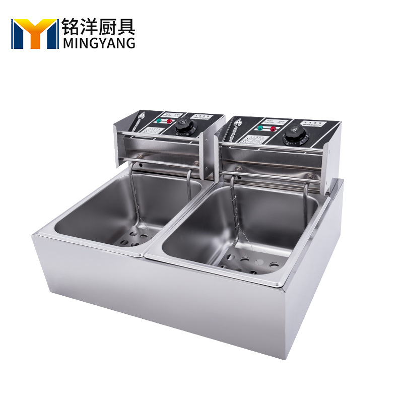 电炸炉油炸锅油炸机 商用电热双缸双筛炸炉 电炸锅炸食品厂家直销
