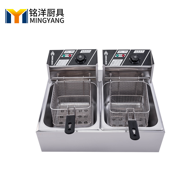电炸炉油炸锅油炸机 商用电热双缸双筛炸炉 电炸锅炸食品厂家直销