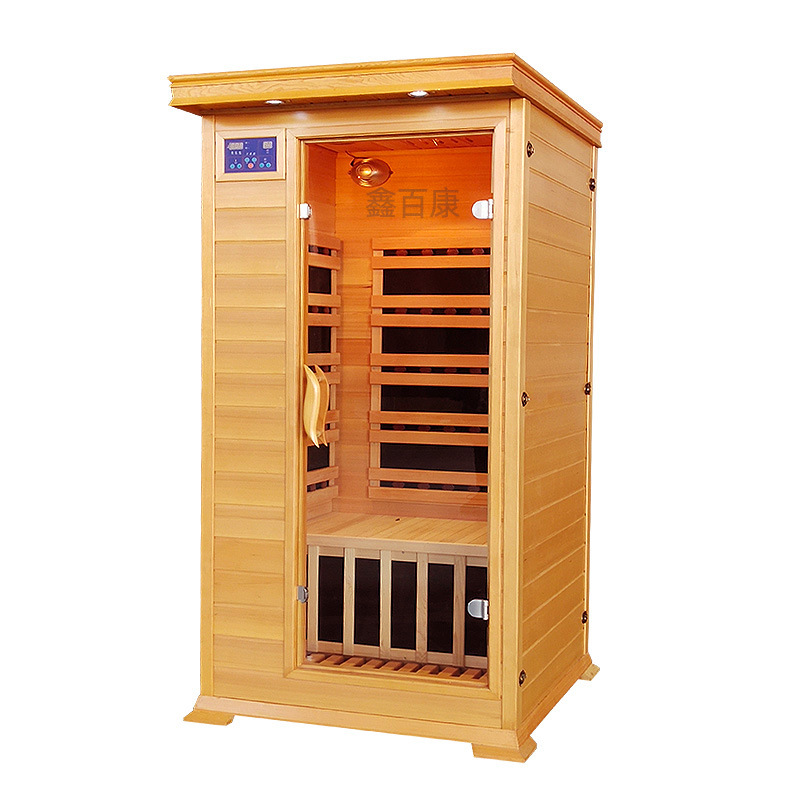Manufacturer supplies hemlock solid wood single and double person household mobile sweat steaming room, household light wave room, far-infrared sauna equipment
