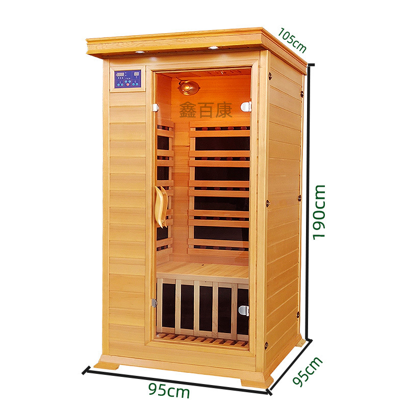 Manufacturer supplies hemlock solid wood single and double person household mobile sweat steaming room, household light wave room, far-infrared sauna equipment