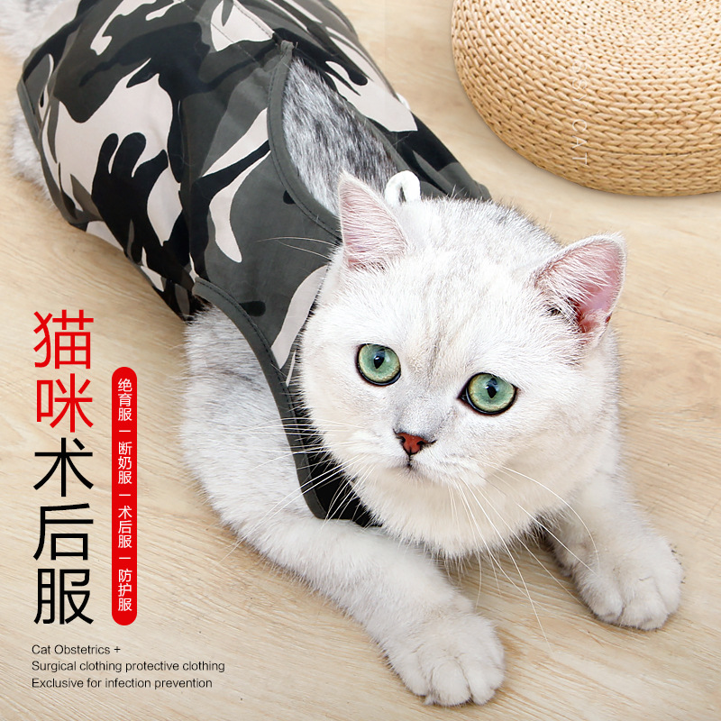 Amazon Pet предоставляет кошки кошки после операции, выводя одежду отлучения от груди, противоречивая камуфляжное обслуживание Home Service