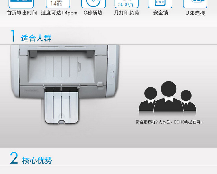 New Office HP1020Plus Black and White Laser Printer Student Office Home A4 Small Printer Home