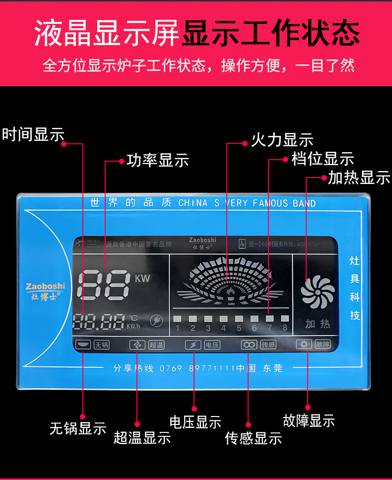 30KW commercial induction cooker, kitchen large pot stove, electromagnetic single head stir fry stove, doctoral kitchen engineering cooking equipment