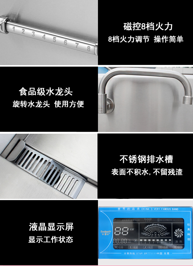 30KW commercial induction cooker, kitchen large pot stove, electromagnetic single head stir fry stove, doctoral kitchen engineering cooking equipment