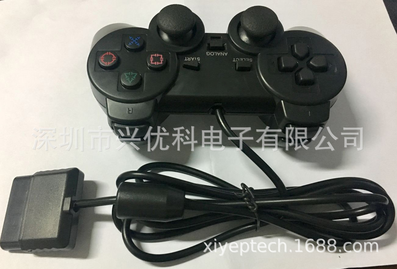 Factory direct sales suitable for PS2 line game controller ABS raw material line long color controller