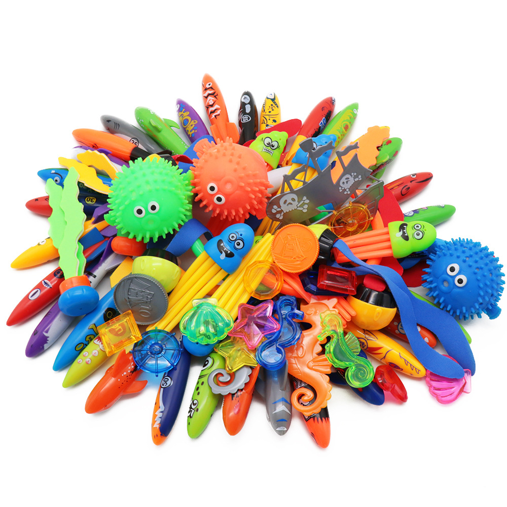 Cross border Amazon diving toys children's swimming pool treasure hunt diving torpedo water ring diamond water play set toys