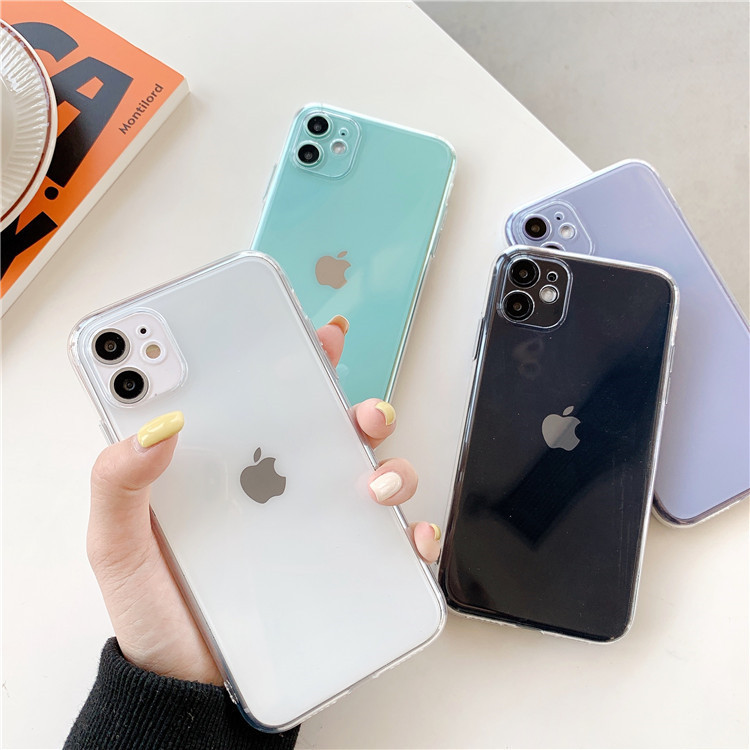 Suitable for Apple 16 ProMax transparent phone case 15plus minimalist iPhone 14 soft silicone 12/13/11 sets