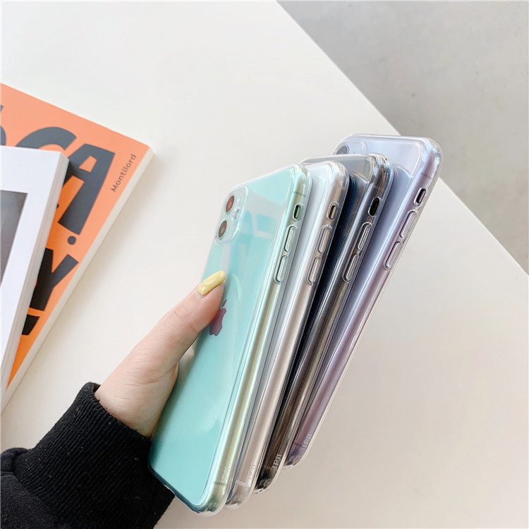 Suitable for Apple 16 ProMax transparent phone case 15plus minimalist iPhone 14 soft silicone 12/13/11 sets