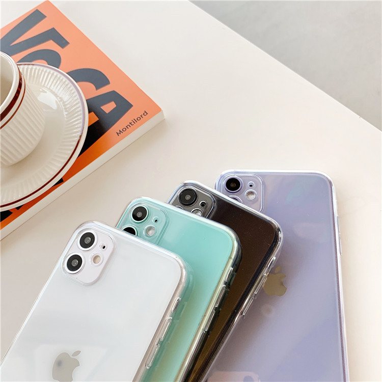 Suitable for Apple 16 ProMax transparent phone case 15plus minimalist iPhone 14 soft silicone 12/13/11 sets