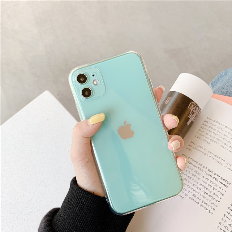 Suitable for Apple 16 ProMax transparent phone case 15plus minimalist iPhone 14 soft silicone 12/13/11 sets