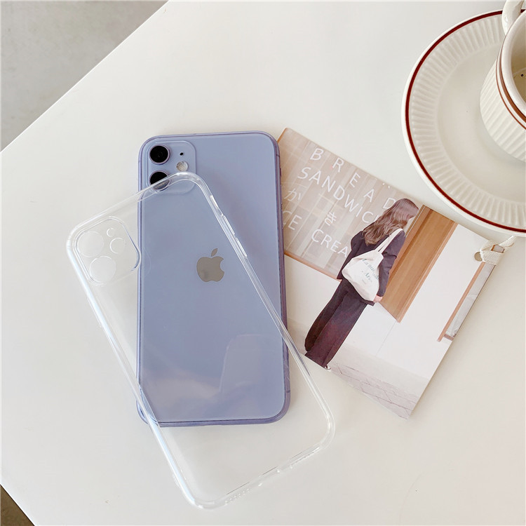 Suitable for Apple 16 ProMax transparent phone case 15plus minimalist iPhone 14 soft silicone 12/13/11 sets