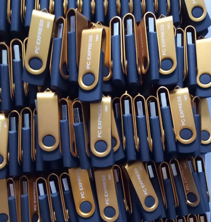 USB thumb office gold investment cross-border foreign trade gift storage drive rotating 2T USB flash drive
