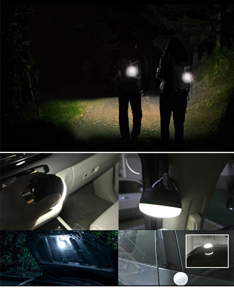 LED camping tent light USB charging camping light emergency work home light with magnet can hang camping light