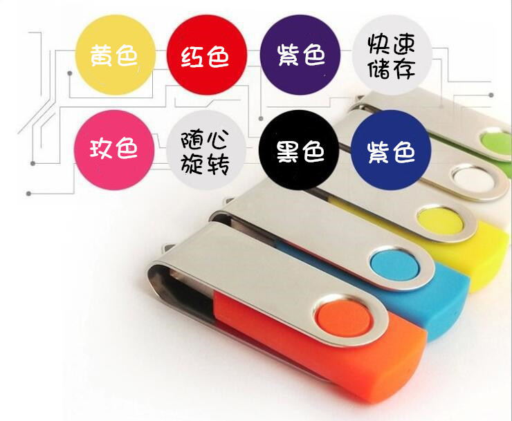 USB thumb office gold investment cross-border foreign trade gift storage drive rotating 2T USB flash drive