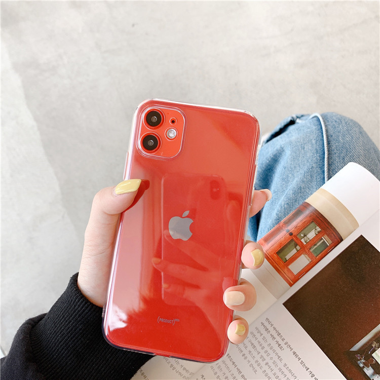 Suitable for Apple 16 ProMax transparent phone case 15plus minimalist iPhone 14 soft silicone 12/13/11 sets