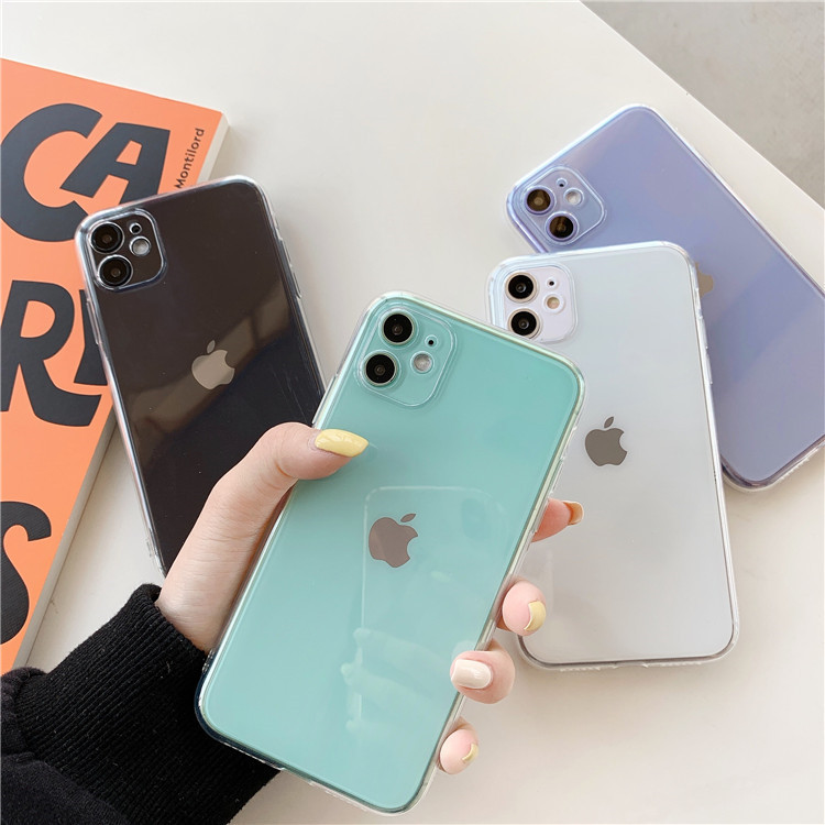Suitable for Apple 16 ProMax transparent phone case 15plus minimalist iPhone 14 soft silicone 12/13/11 sets