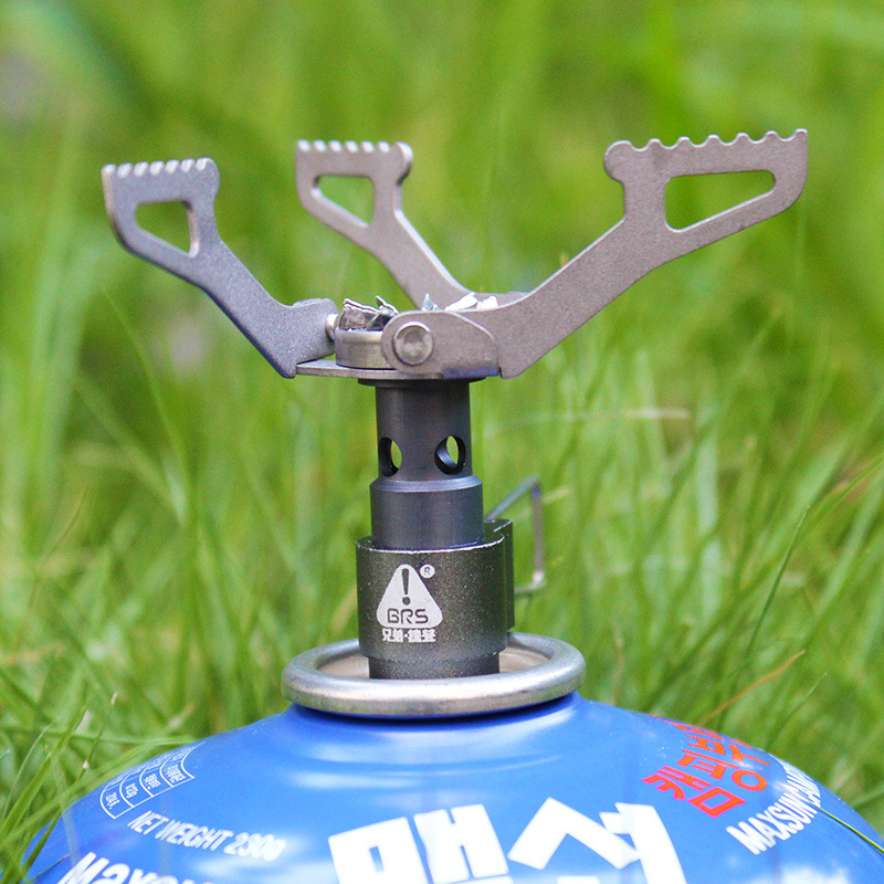 BRS Titanium Alloy Outdoor Stove Ultra Light Folding Portable Camping Gas Stove Head Strong Fire Butane Gas Stove