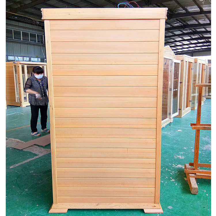 Manufacturer supplies hemlock solid wood single and double person household mobile sweat steaming room, household light wave room, far-infrared sauna equipment