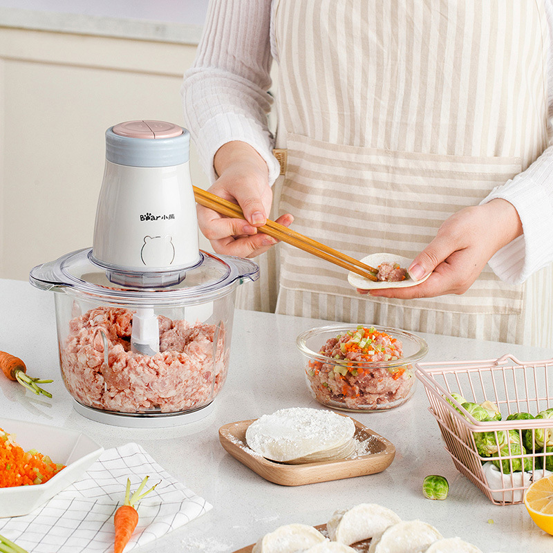 Электрический измельчитель для мяса и овощей Bear QSJ-B02Q1 стеклянный