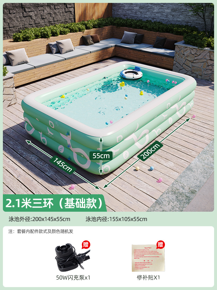 Children's inflatable swimming pool, large outdoor inflatable swimming pool, inflatable slide pool, baby play pool