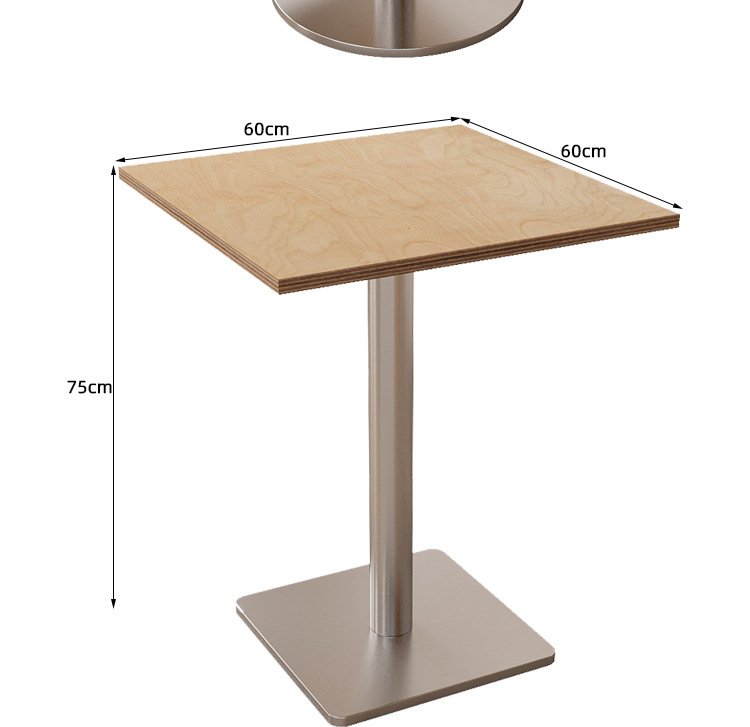 Modern minimalist wooden dining table and chairs 60CM80CM square table, small round table chairs, light luxury ocean board, one table, four chairs