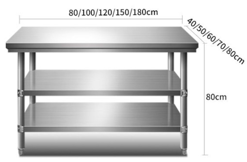 Free shipping disassembly and assembly double-layer stainless steel workbench, restaurant kitchen operation desk, workbench, loading table, packaging table top