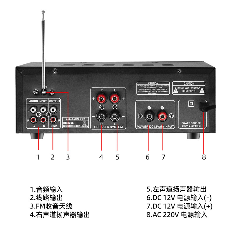 Усилитель HiFi AV-326BT с Bluetooth и двойным каналом