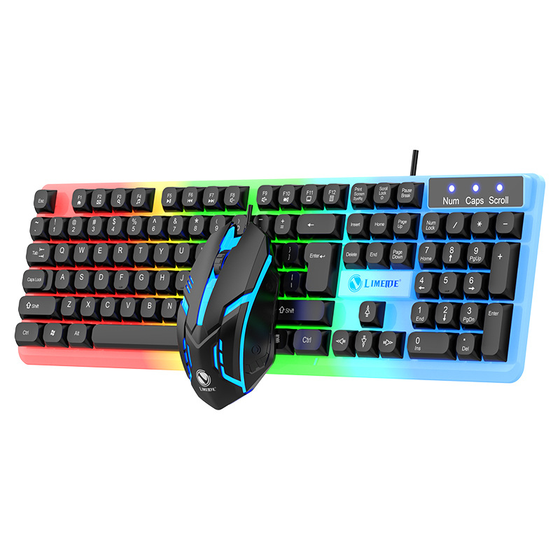 Gtx350 wired illuminated keyboard and mouse set Russian Arabic illuminated mechanical touch gaming computer