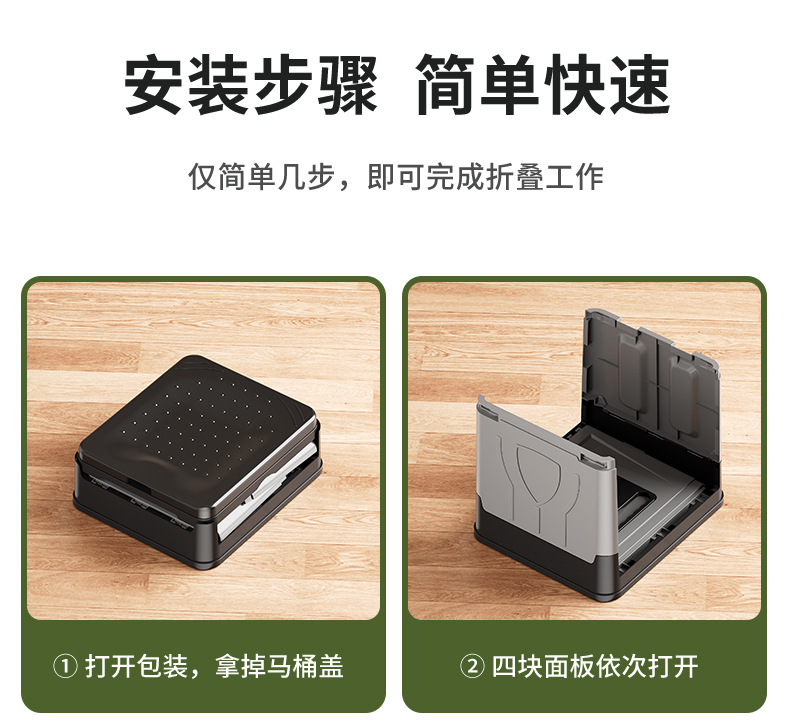 Mobile folding odor proof multifunctional toilet, baby seat toilet, adult car emergency car portable toilet
