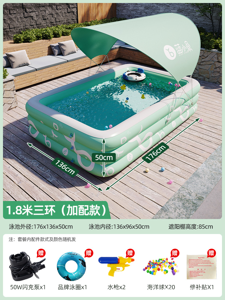Children's inflatable swimming pool, large outdoor inflatable swimming pool, inflatable slide pool, baby play pool