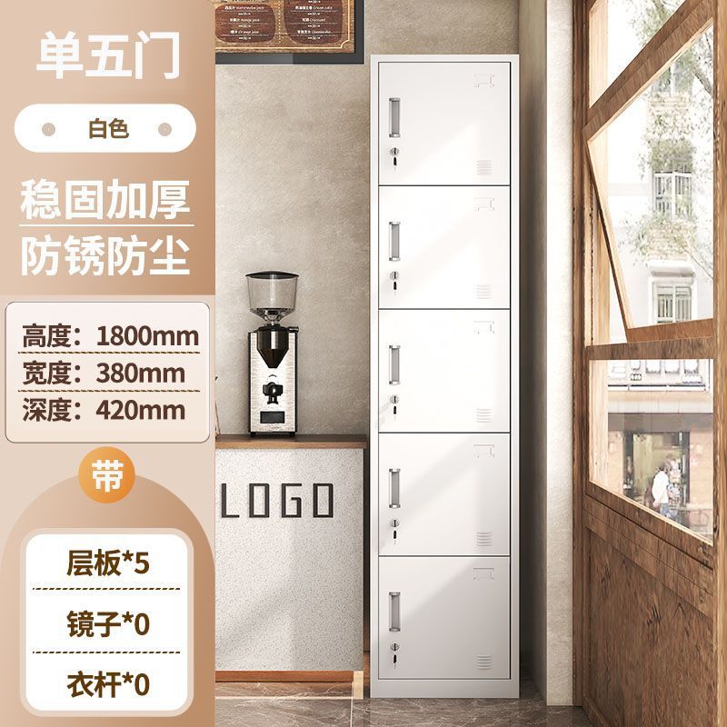 单门更衣柜铁皮储物柜员工宿舍健身房浴室办公室钢制小型带锁窄柜