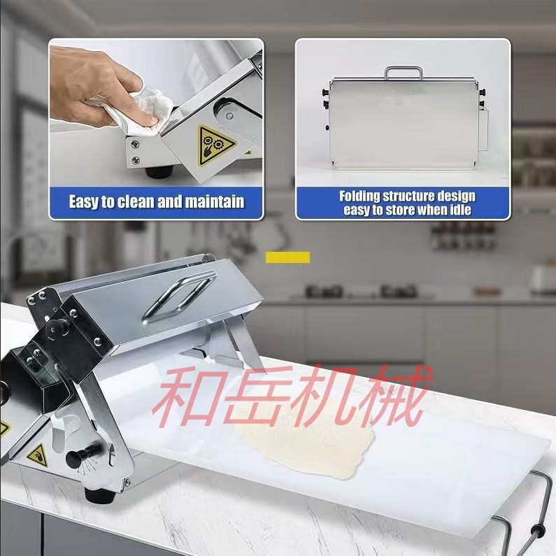 Commercial hand cranked pastry machine, household small desktop pizza, croissant dough press, bread machine, baking equipment