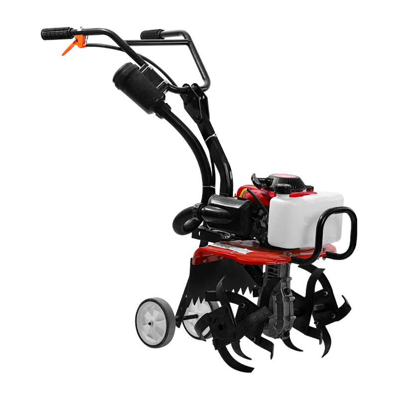 New mini tiller, small, energy-saving, and fuel-efficient four stroke soil loosening paddy field hoeing and trenching machine, land turning and land reclamation rotary tiller