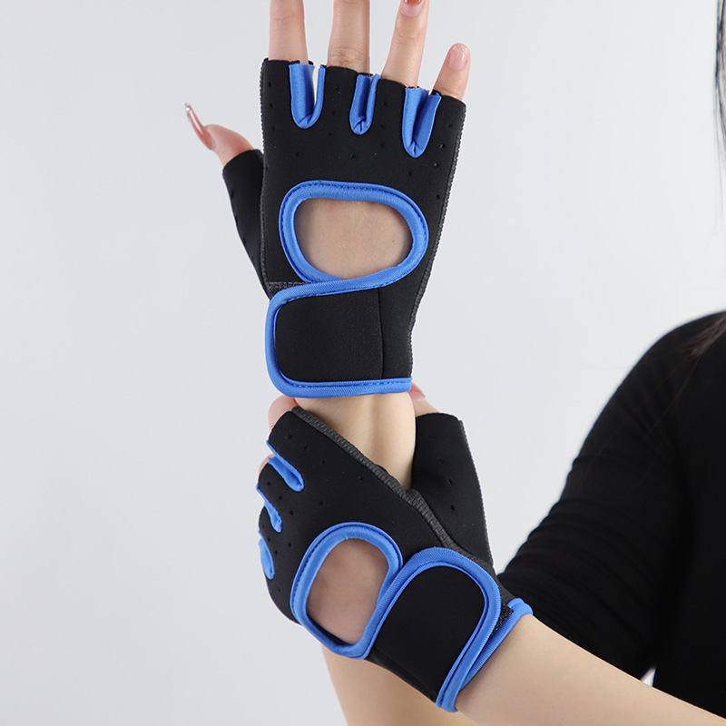 Half finger sports gloves, weightlifting and fitness gloves, outdoor sports cycling, breathable and shock-absorbing riding gloves