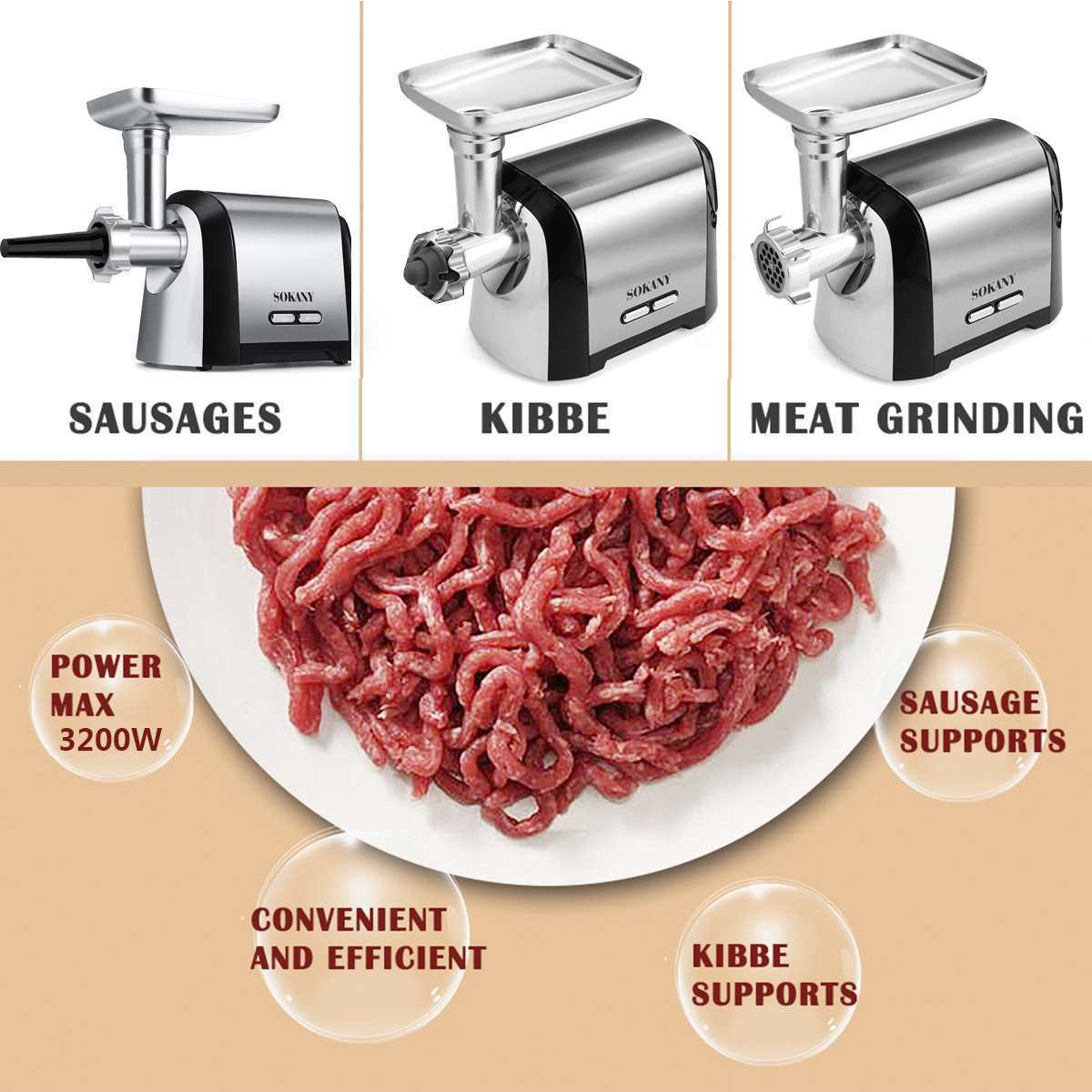 Электрическая мясорубка-колбасорезка Sokany Multifunctional