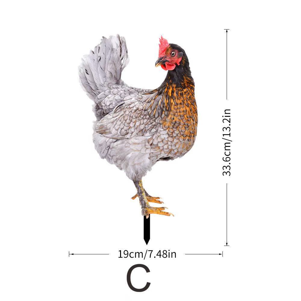 3D Courtyard Rooster Acrylic Mirror Yardart Garden Outdoor Decoration Ornaments Creative Courtyard Ornaments