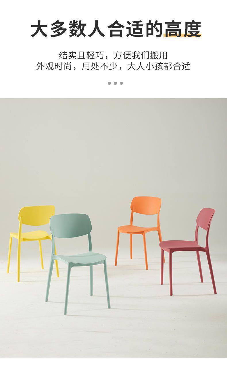 Light luxury backrest dining chair feels comfortable for home use, thick and comfortable for prolonged sitting, plastic stool, Nordic internet celebrity business dining table and chair