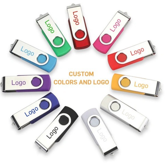 USB thumb office gold investment cross-border foreign trade gift storage drive rotating 2T USB flash drive