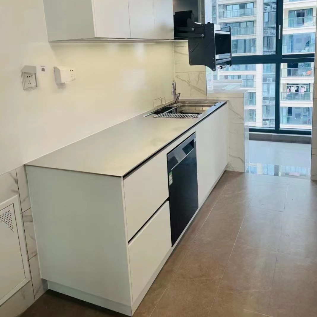 Full stainless steel cabinet customization, overall 304 countertop customization, stove cabinet kitchen integration, whole house customization factory