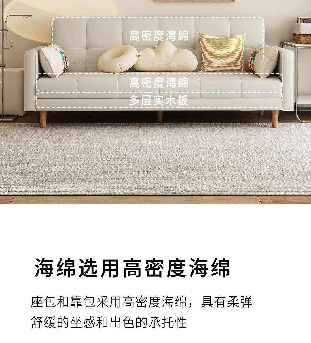 Sofa, small-sized living room, sofa bedroom, simple modern rental room, three person folding sofa bed, dual-use