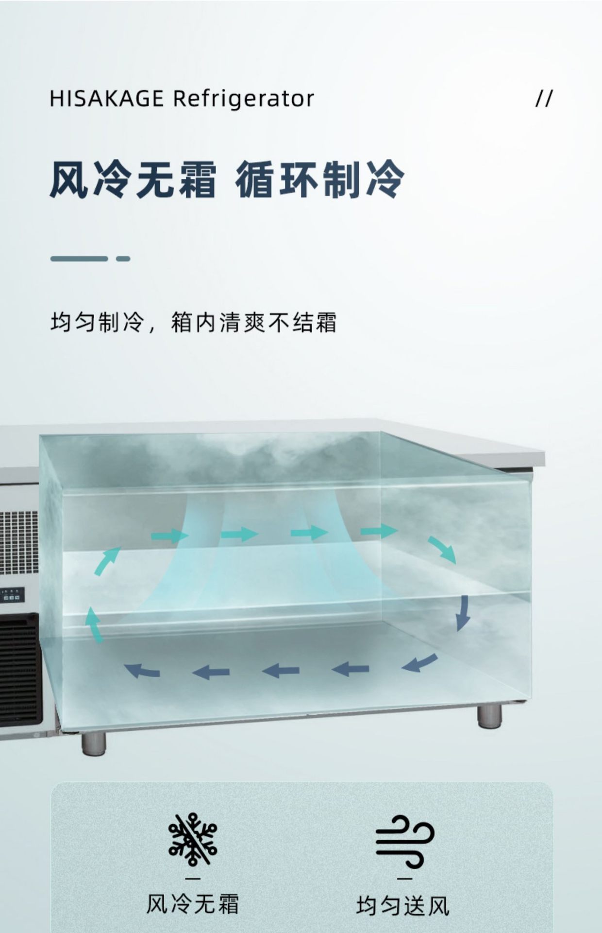 久景冷藏柜工作台厨房冷冻商用不锈钢冰柜操作台卧式平冷保鲜冰箱